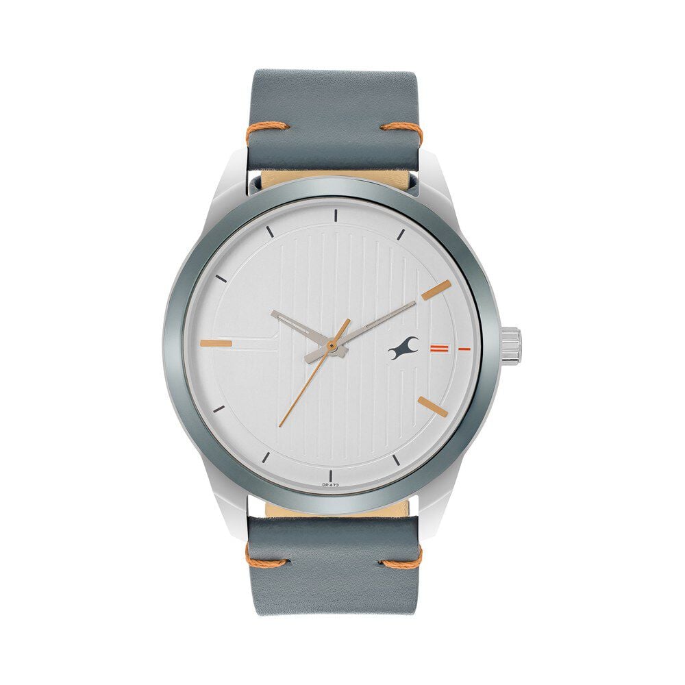 [3308kl02] Fastrack Stunners Quartz Analog White dial Leather Strap Watch for Guys