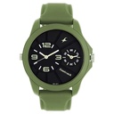 Fastrack Dual Time Quartz Analog Black Dial Silicone Strap Watch for Guys