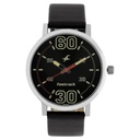 Fastrack Fundamentals Quartz Analog Grey Dial Leather Strap Watch for Guys