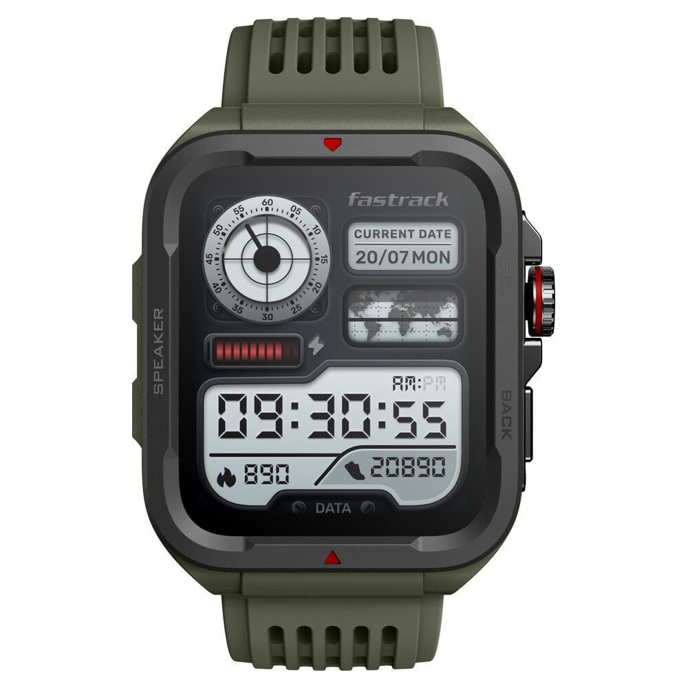 [38101pp03] Fastrack Active with 4.64 CM UltraVU HD Display and Functional Crown Rugged Smartwatch with SingleSync BT Calling