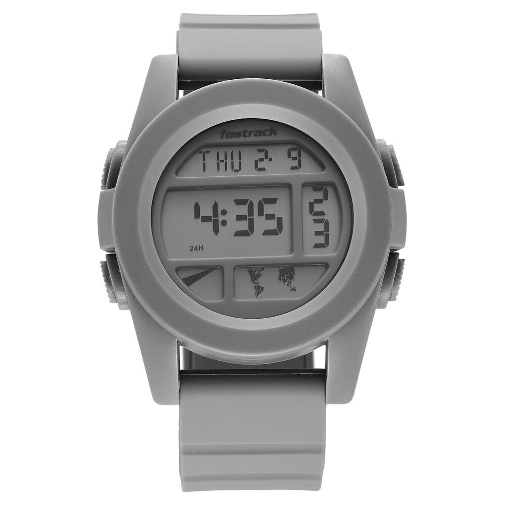 [38120pp02] Fastrack StreetStyle Digital Grey Dial Grey Silicone Strap Watch For Guys