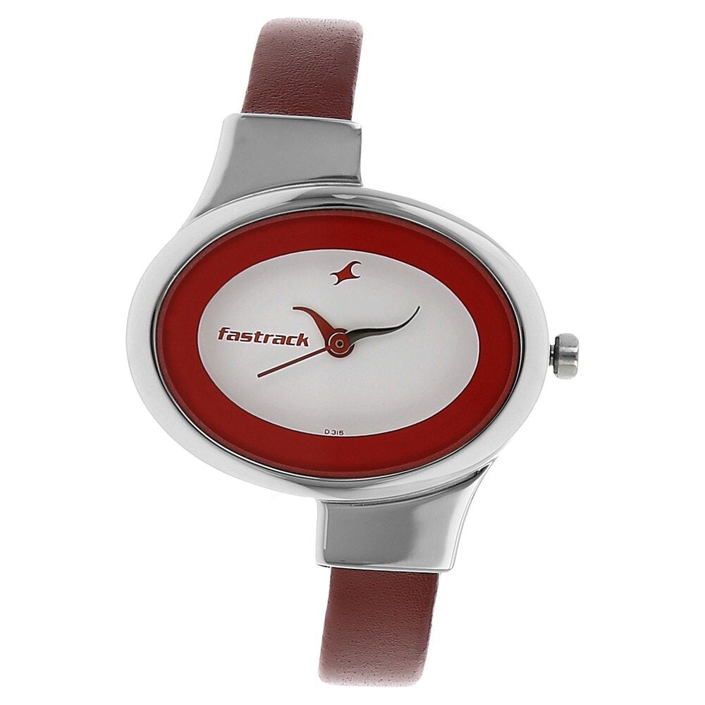[6015SM01] Fastrack Quartz Analog Silver Dial Stainless Steel Strap Watch for Girls
