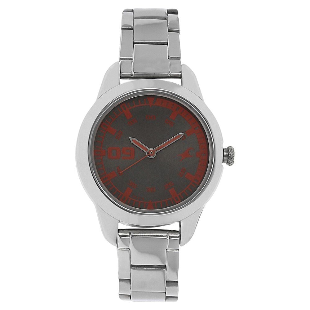 [6129sm02c] Fastrack Quartz Analog Green Dial Metal Strap Watch for Girls