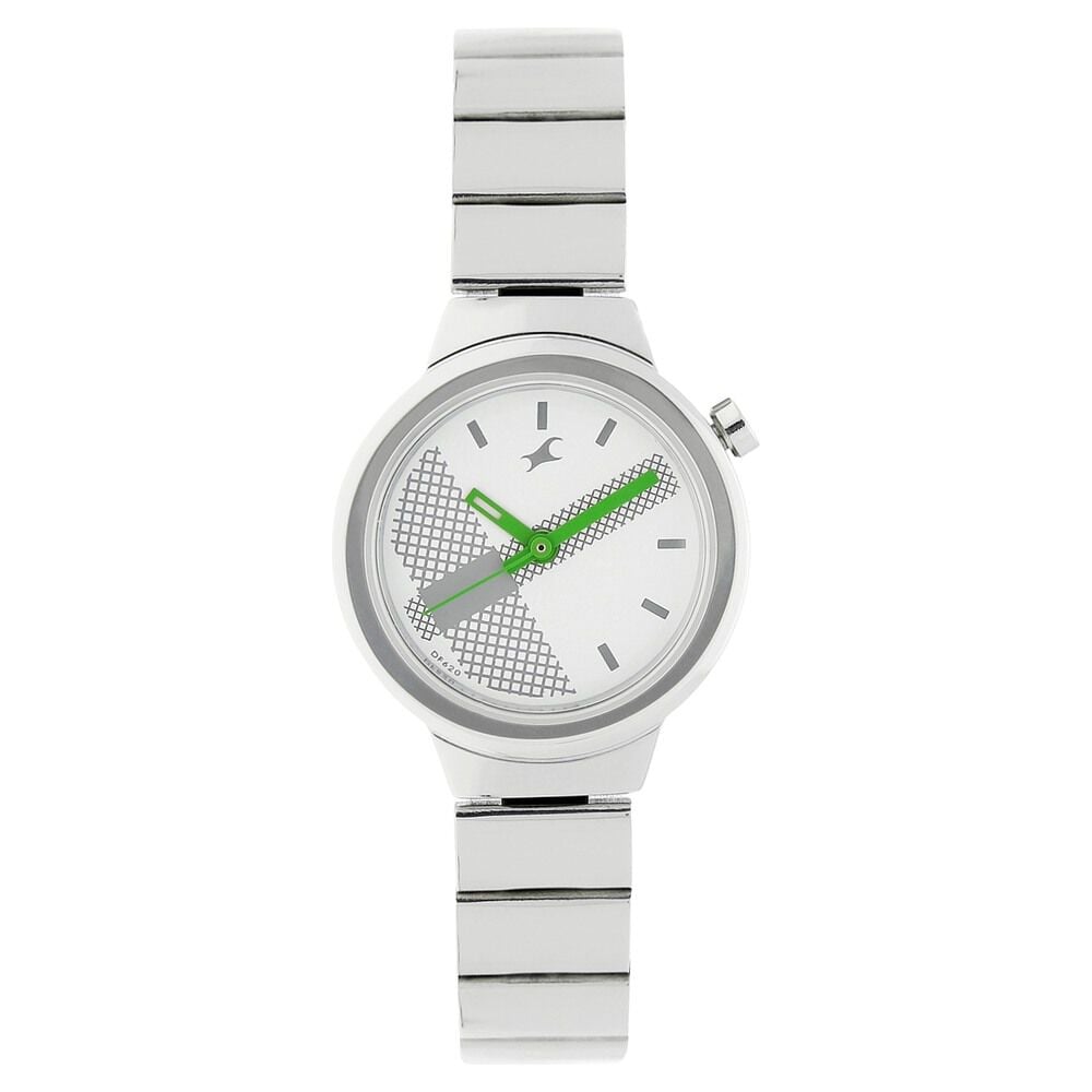 [6109sm03] Fastrack Quartz Analog Blue Dial Stainless Steel Strap Watch for Girls