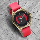 Fastrack Wonder Woman Quartz Analog Red Dial Leather Strap Watch for Girls