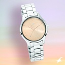 Fastrack Tripster Quartz Analog Rose Gold Dial Stainless Steel Strap Watch for Girls