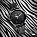 Fastrack Animal Print Quartz Analog Black Dial Stainless Steel Strap Watch for Girls