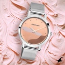 Fastrack Bare Basics Quartz Analog Rose Gold Dial Stainless Steel Strap Watch for Girls