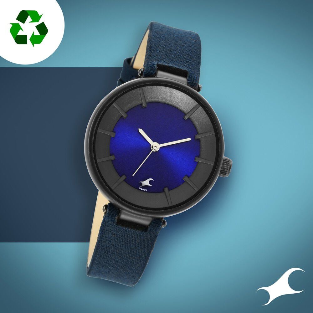 [6252PF02] Fastrack Revibe Quartz Analog Blue Dial Fabric Strap Watch for Girls