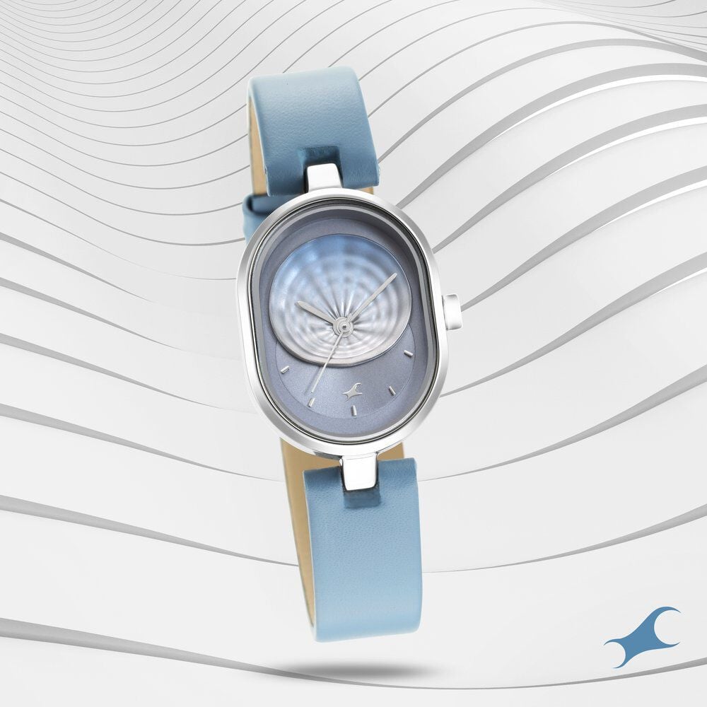 Fastrack Uptown Retreat Quartz Analog Blue Dial Leather Strap Watch for Girls