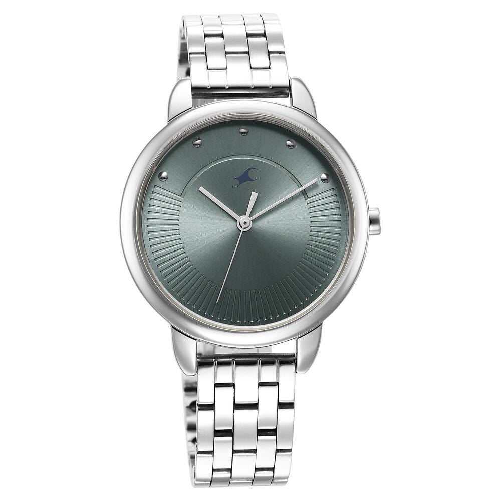 [6282sm02] Fastrack Stunners Quartz Analog Blue Dial Metal Strap Watch for Girls