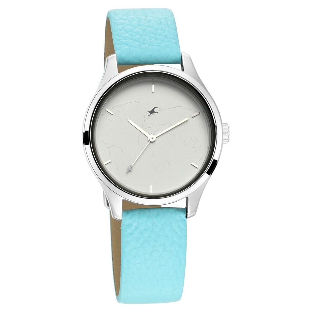 [6219sl01] Fastrack Tripster Quartz Analog White Dial Leather Strap Watch for Girls