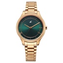Fastrack Stunners Quartz Analog Green Dial Rose Gold Metal Strap Watch For Girls