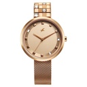 Fastrack Fleek Quartz Analog Pink Dial Stainless Steel Strap Watch for Girls