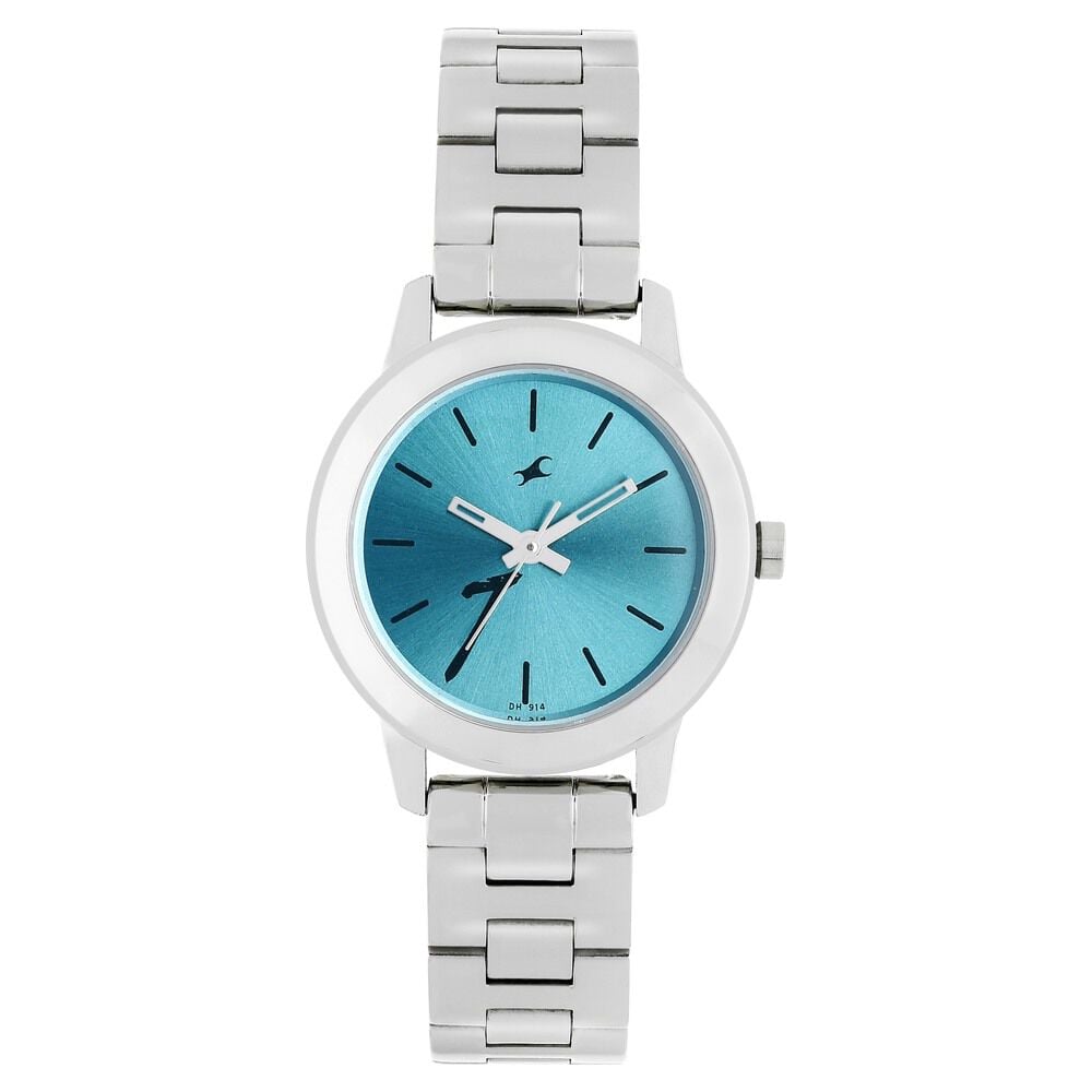 Fastrack Tropical Waters Quartz Analog Green Dial Metal Strap Watch for Girls