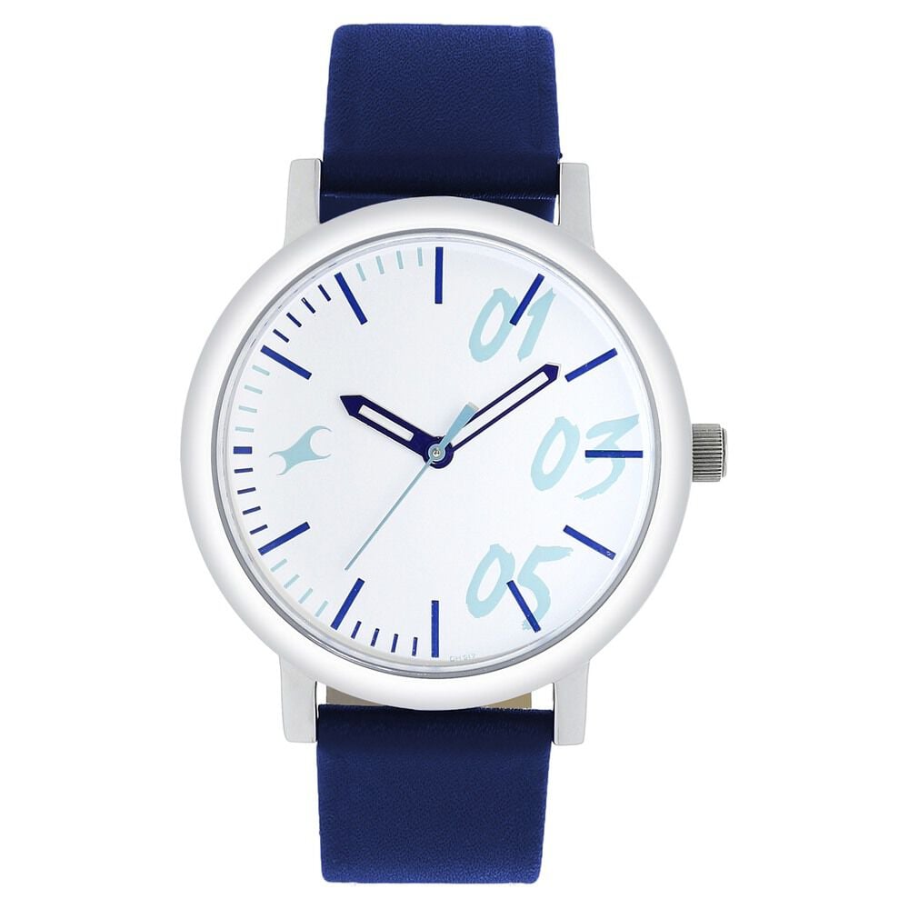 [68010SL01] Fastrack Quartz Analog White Dial Leather Strap Watch for Girls