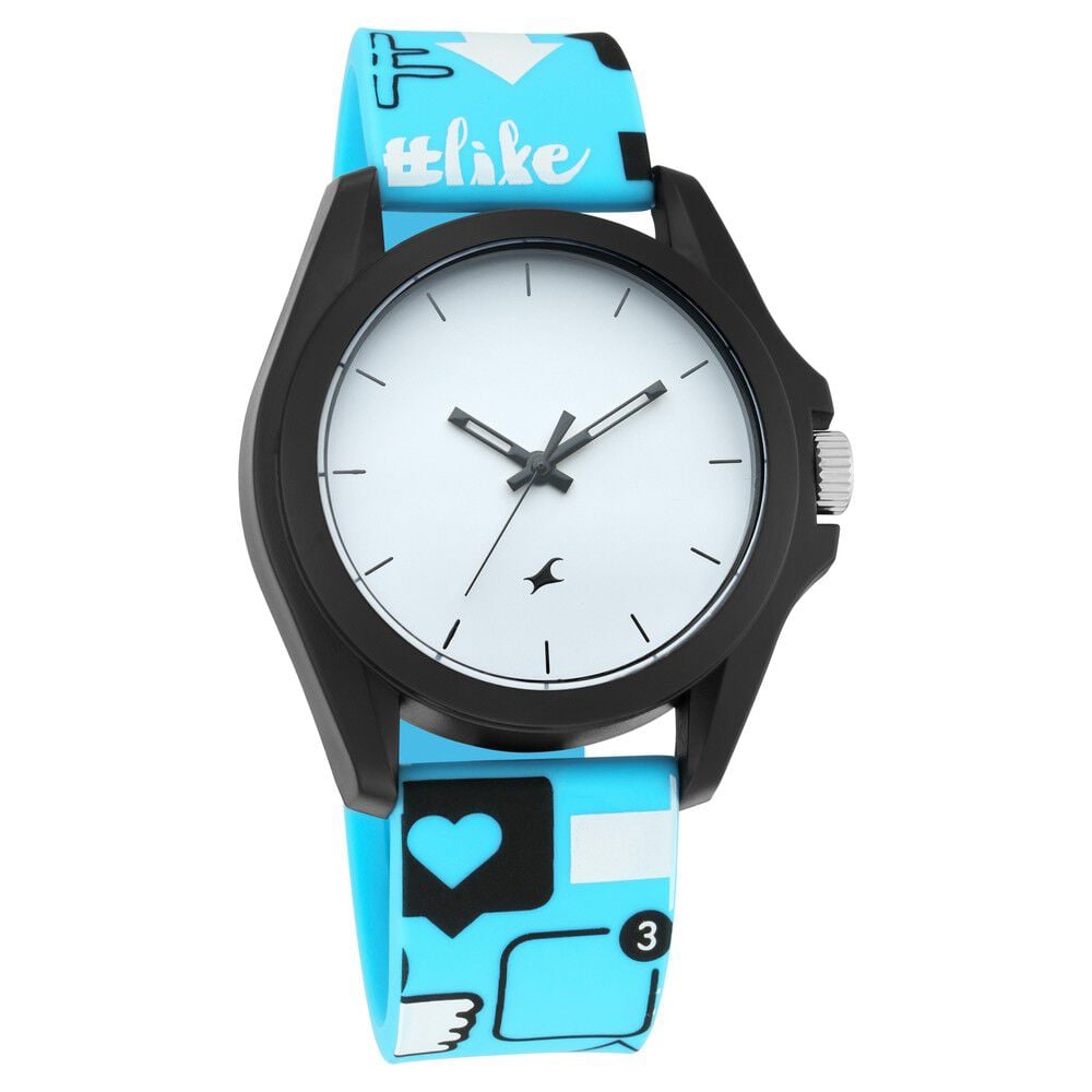 [68015pp03] Fastrack Trendies Quartz Analog Pink Dial Silicone Strap Watch for Girls