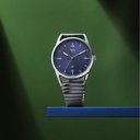 Fastrack Vyb Horizon Quartz Analog Blue Dial Silver Metal Strap Watch For Guys