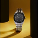 Fastrack Vyb Arcane Quartz Analog Black Dial Two Toned Color Metal Strap Watch For Guys