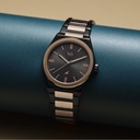 Fastrack Vyb Nimbus Quartz Analog Black Dial Two Toned Color Metal Strap Watch For Guys