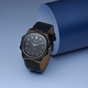 Fastrack Vyb Drift Quartz Analog Black Dial Black Color Leather Strap Watch For Guys