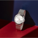 Fastrack Vyb Pioneer Quartz Analog Silver Dial Silver Metal Strap Watch For Guys