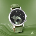Fastrack Tick Tock Quartz Multifunction Black Dial Leather Strap Watch for Guys
