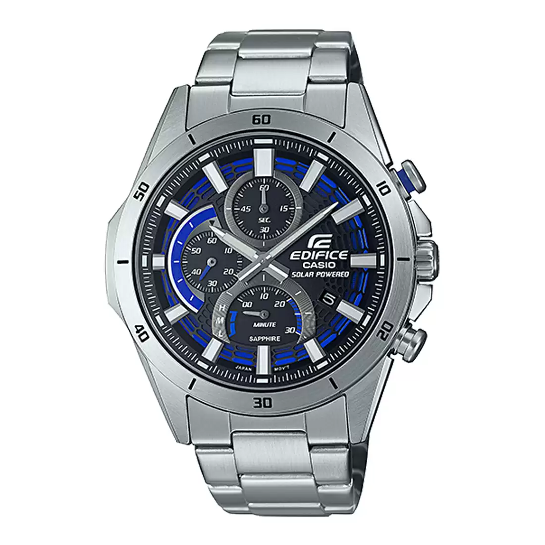 CASIO Men EDifice Bracelet Style Analogue Chronograph Solar Powered Watch EX538 EFS-S610D-1AVUDF