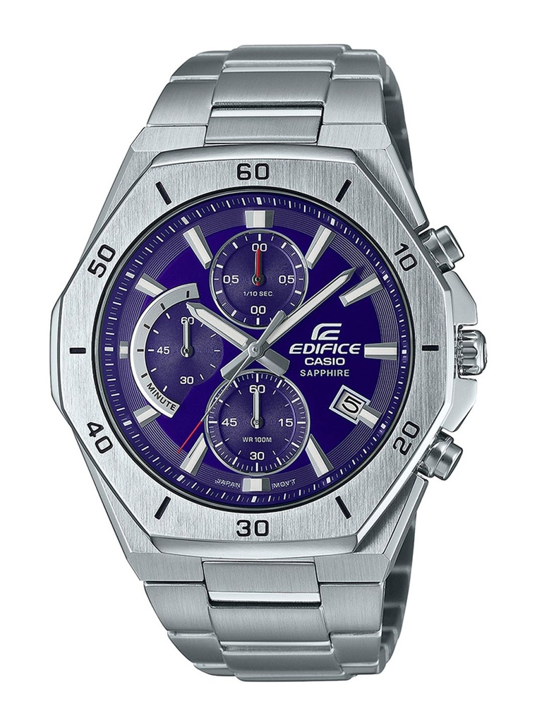 [EX551] CASIO Men EDifice EFB-680D-2BVUDF Blue Analog Dial Silver Stainless Steel Band EX551