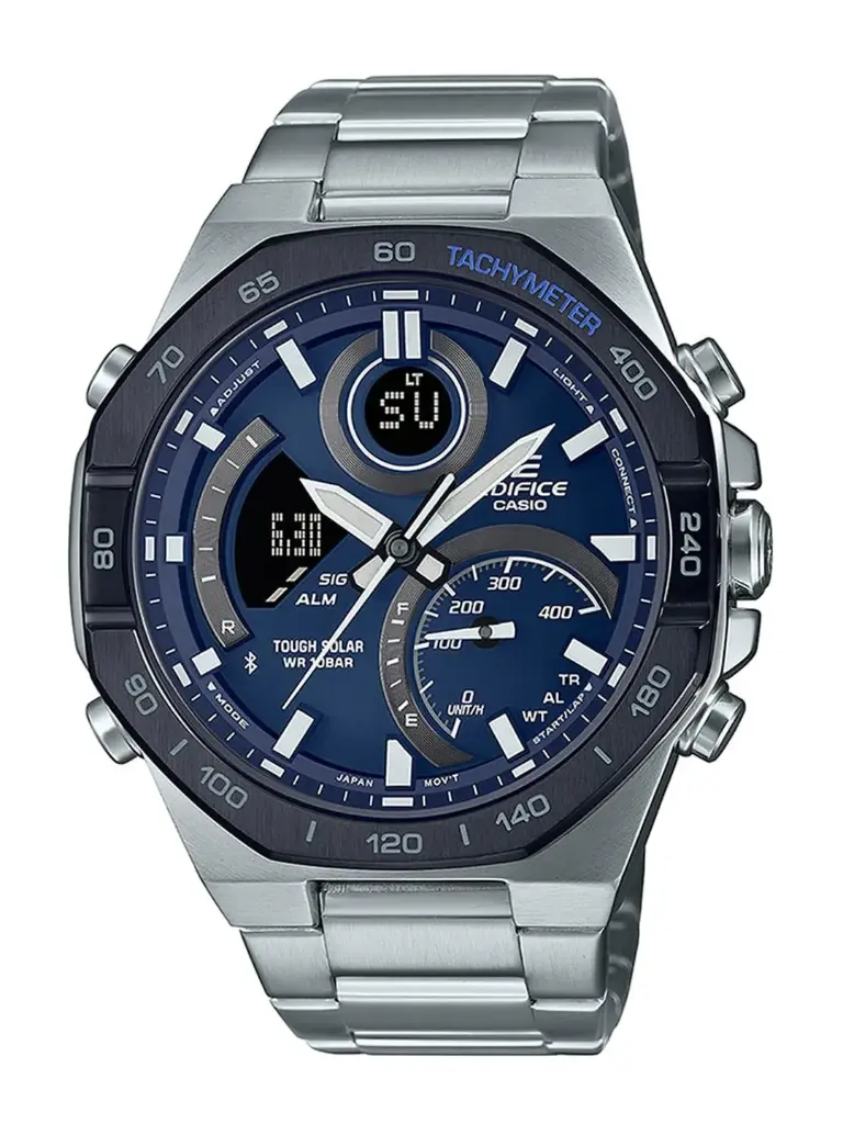 CASIO Men EDifice ECB-950DB-2ADF Blue Ana-Digi Dial Silver Stainless Steel Band EX555
