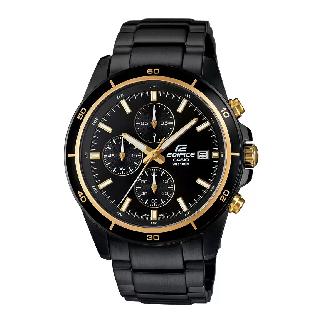[EX208] CASIO Men EDifice EFR-526BK-1A9VUDF Black Analog Dial Black Stainless Steel Band EX208