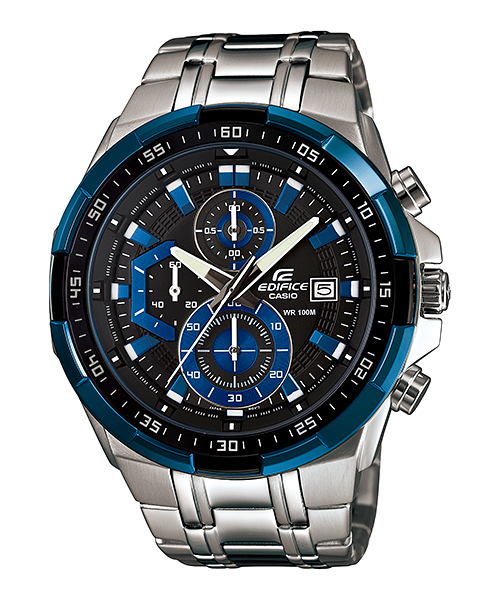 [EX190] CASIO Men EDifice EFR-539D-1A2VUDF Black Analog Dial Silver Stainless Steel Band EX190