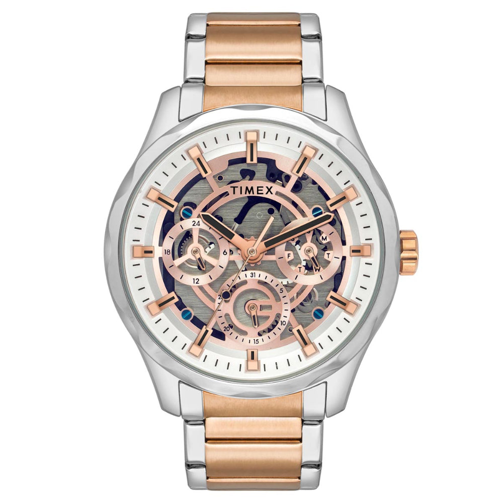 [TW0TG7629] Timex Men Rose Gold Round Dial Analog Watch - TW0TG7629