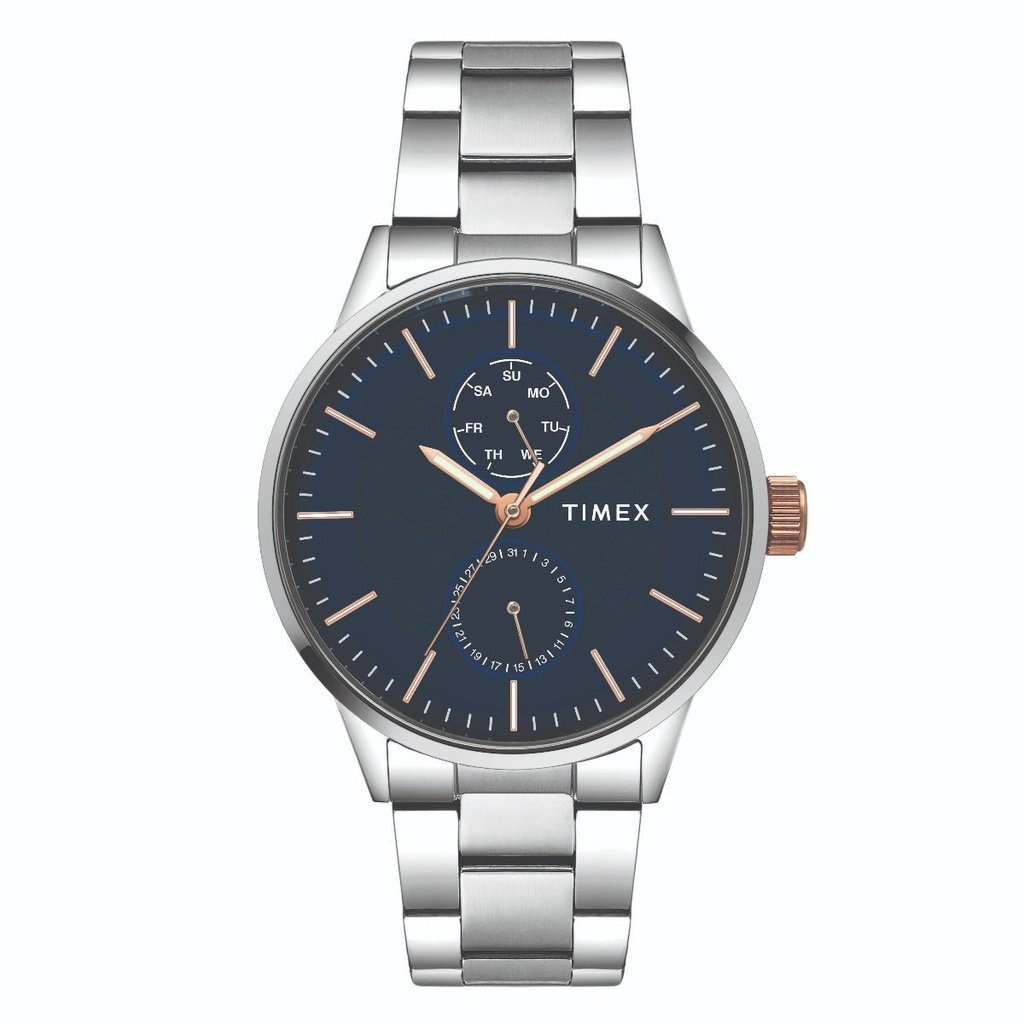 [TWEG19901] Timex Fashion Men's Blue Dial Round Case Multifunction Function Watch -TWEG19901