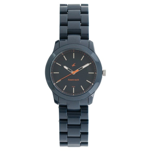 [68006pp03] Fastrack Trendies Quartz Analog Blue Dial Plastic Strap Watch for Girls