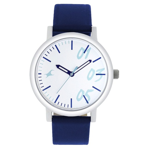 [68010sl01] Fastrack Quartz Analog White Dial Leather Strap Watch for Girls