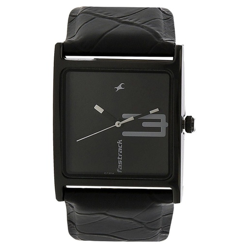 [9735nl02] Fastrack Quartz Analog Black Dial Leather Strap Watch for Girls