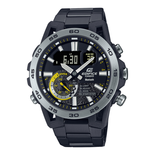 [ED576] CASIO Men EDifice ECB-40DC-1ADF Black Ana-Digi Dial Black Stainless Steel Band ED576