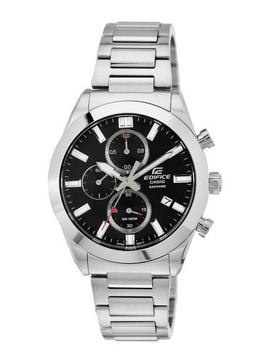 [ED580] CASIO Men EDifice EFB-710D-1AVUDF Black Analog Dial Silver Stainless Steel Band ED580