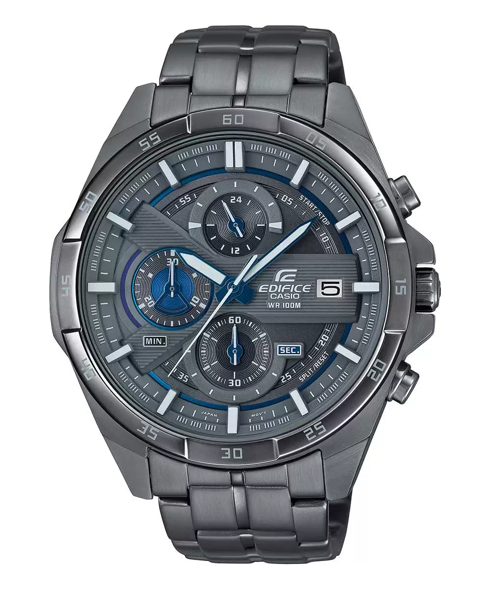 [EX494] CASIO Men EDifice EFR-556GY-1AVUDF Gray Analog Dial Gray Stainless Steel Band EX494