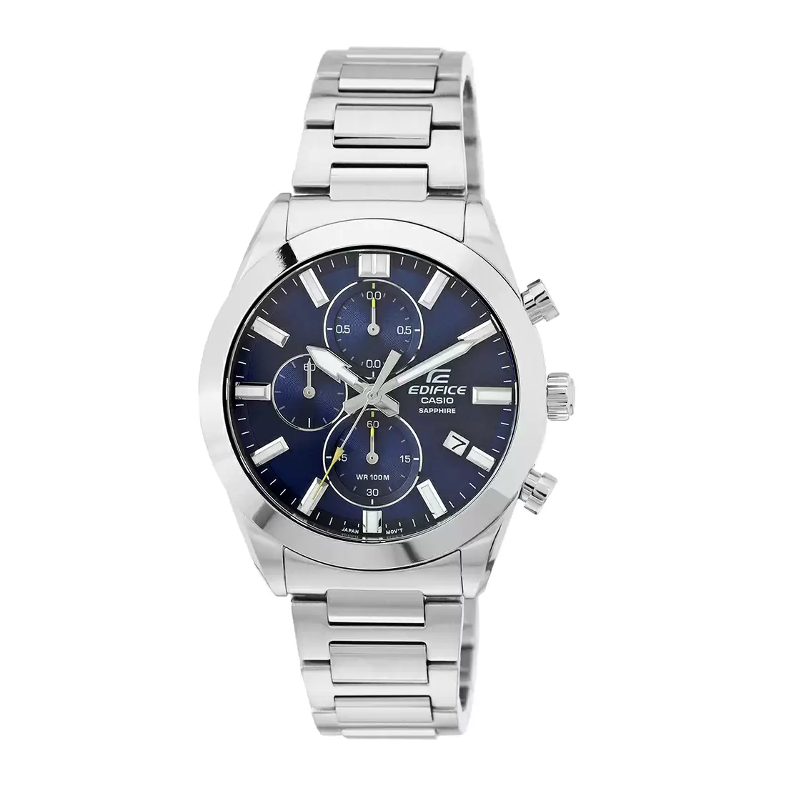 [ED581] CASIO Men EDifice EFB-710D-2AVUDF Blue Analog Dial Silver Stainless Steel Band ED581