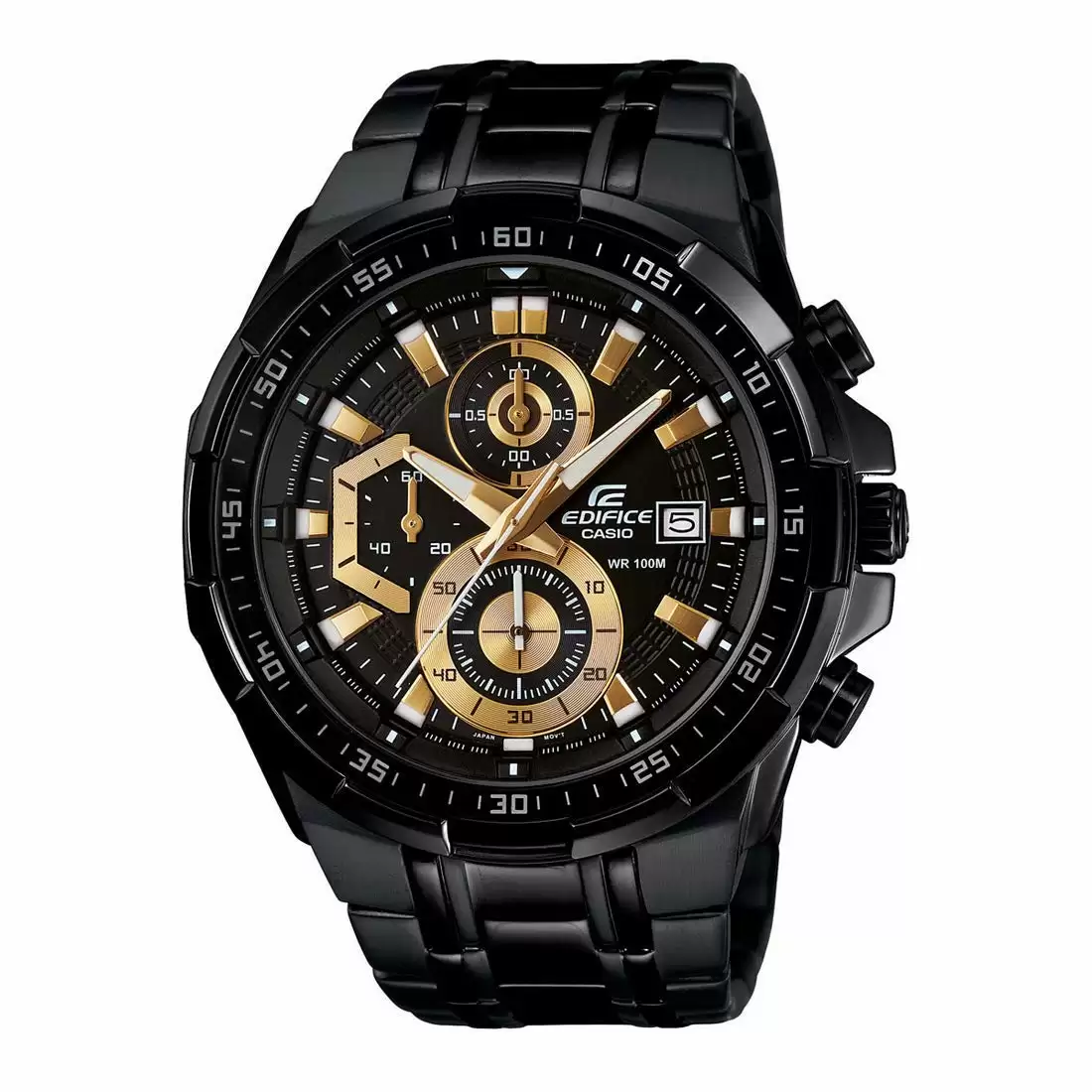 [EX187] CASIO Men EDifice EFR-539BK-1AVUDF Black Analog Dial Black Stainless Steel Band EX187