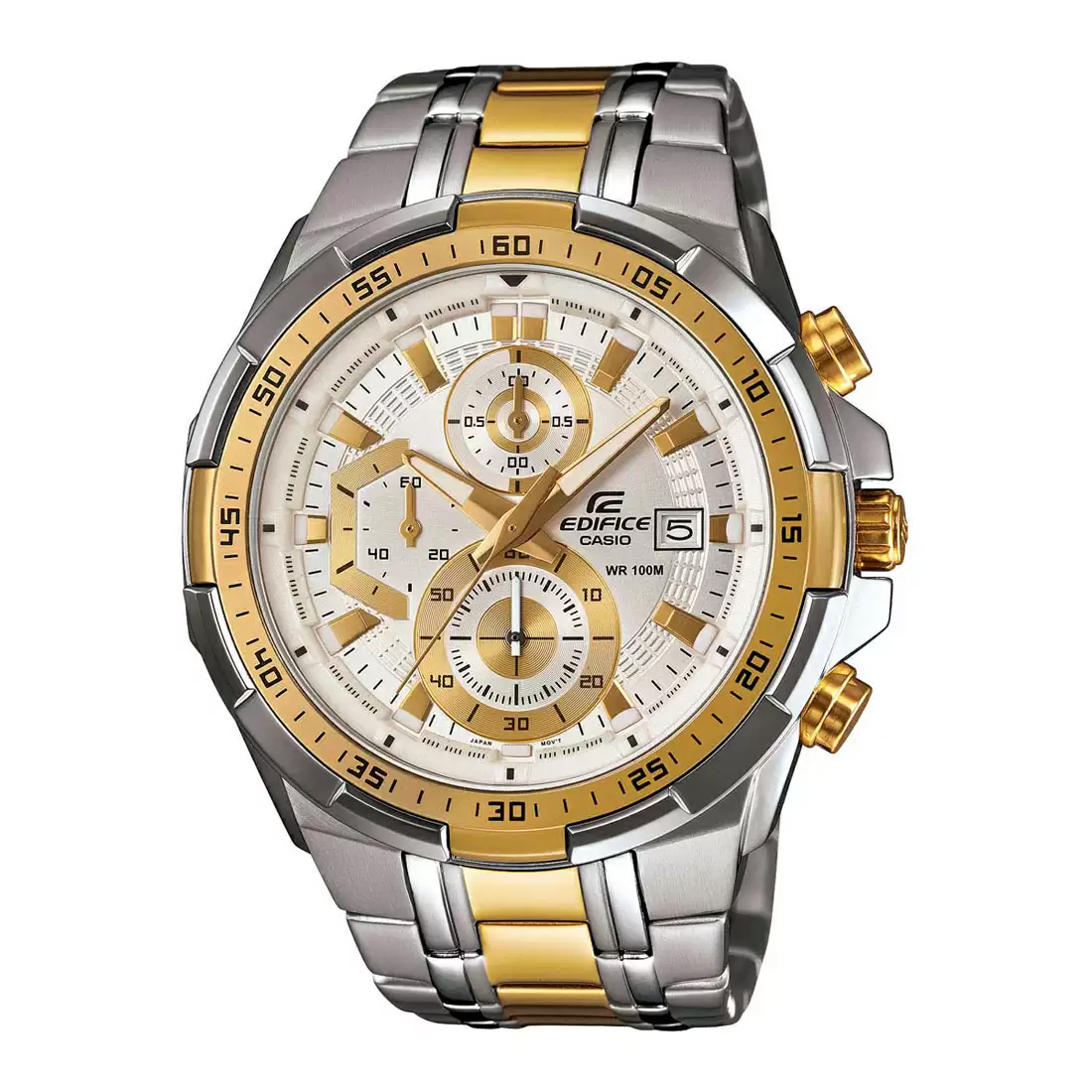 [EX189] CASIO Men EDifice EFR-539SG-7AVUDF Analog Dial Dual Tone Stainless Steel Band EX189