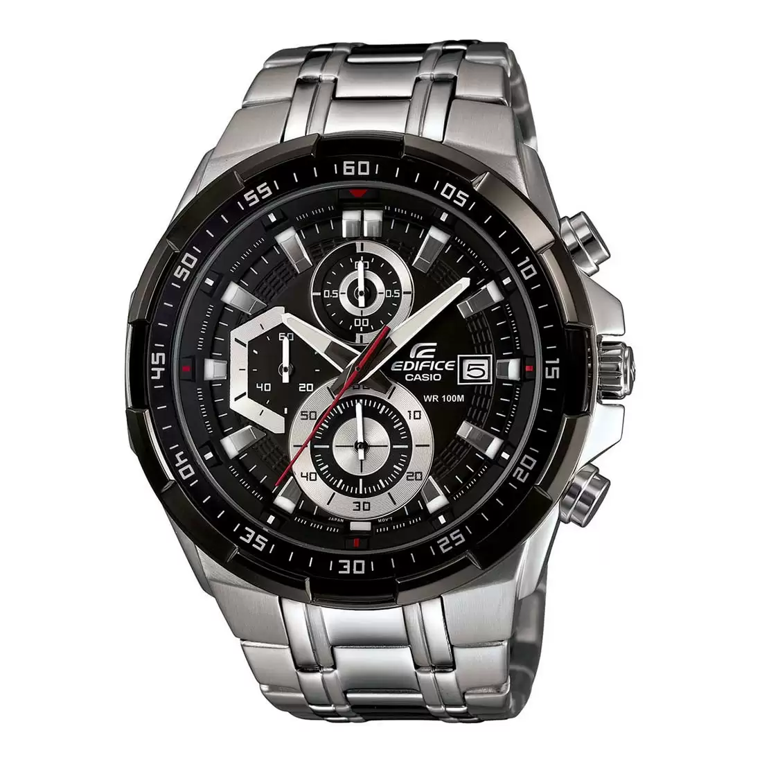 [EX191] CASIO Men EDifice EFR-539D-1AVUDF Black Analog Dial Silver Stainless Steel Band EX191