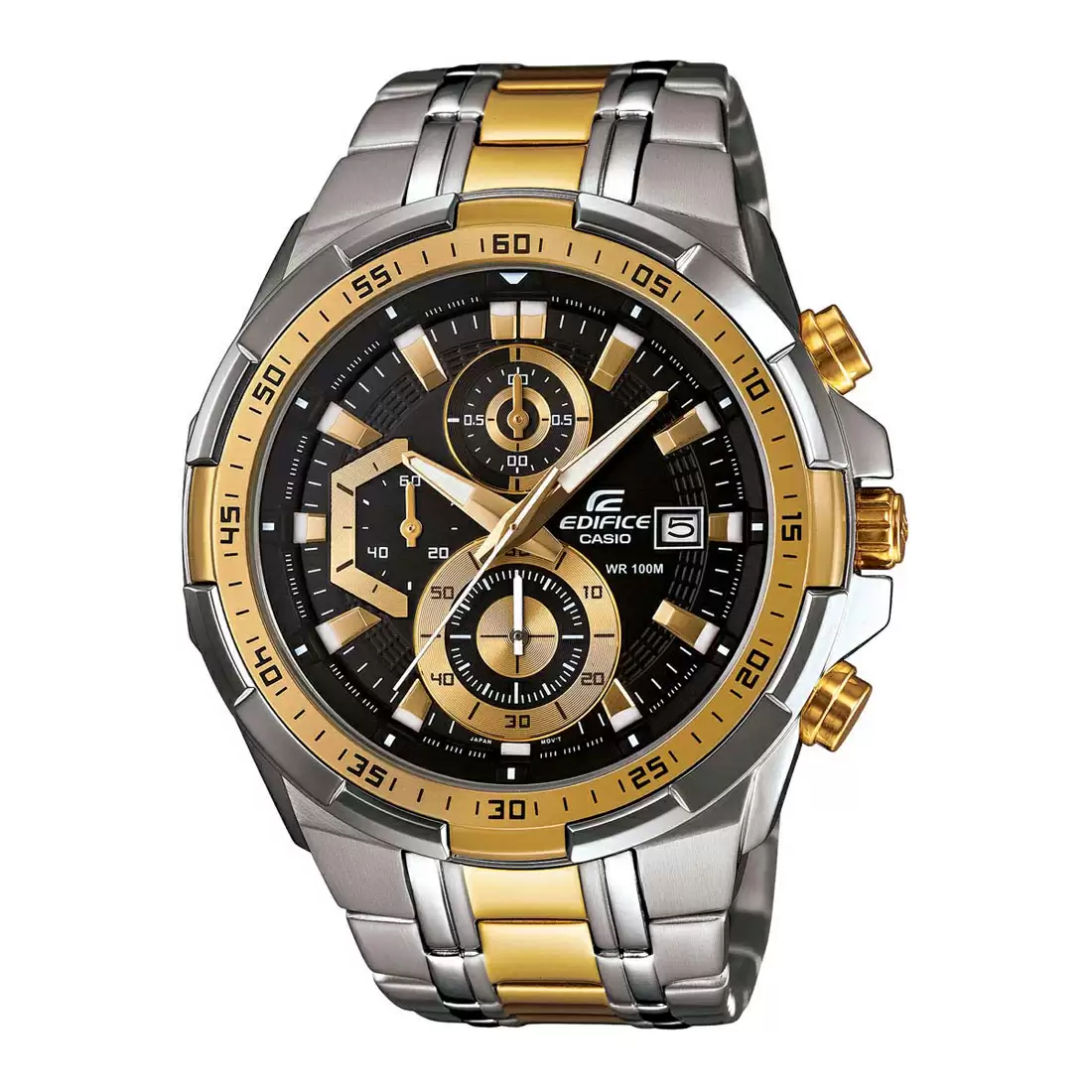 [EX188] CASIO Men EDifice EFR-539SG-1AVUDF Analog Dial Dual Tone Stainless Steel Band EX188