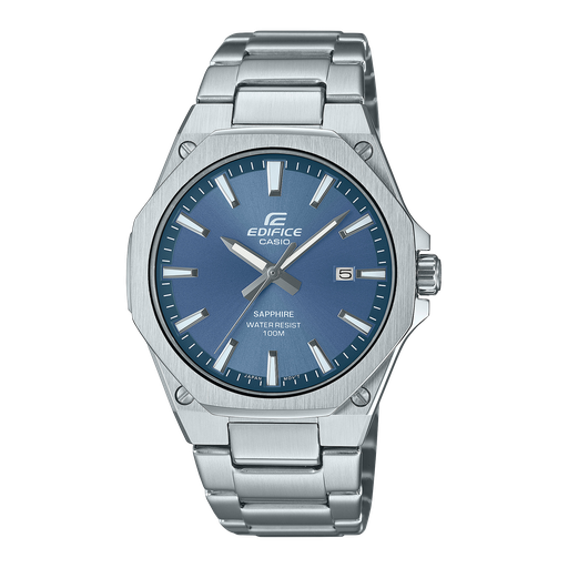 [ED602] CASIO Men EDifice EFR-S108D-2AVUDF Blue Analog Dial Silver Stainless Steel Band ED602