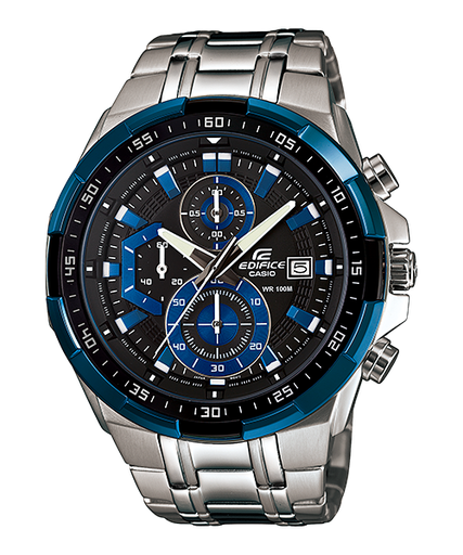 [EX190] CASIO Men EDifice EFR-539D-1A2VUDF Black Analog Dial Silver Stainless Steel Band EX190