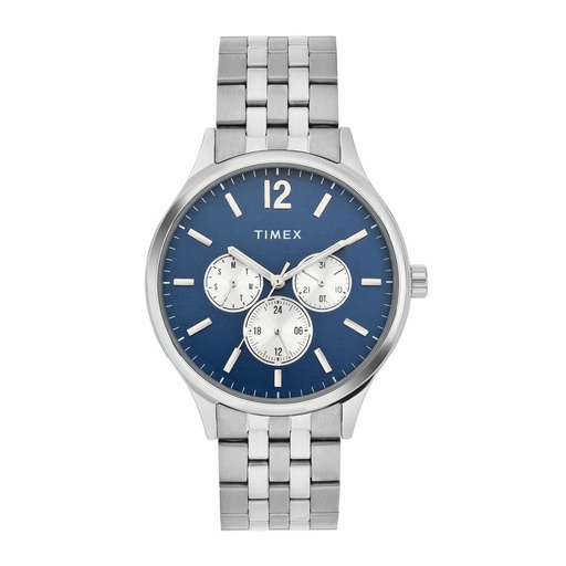 [TWEG18406] Timex Fashion Men's Blue Dial Round Case Multifunction Function Watch -TWEG18406