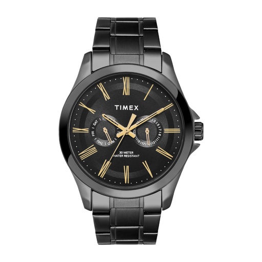 [TW000X135] Timex Men Black Round Analog Dial Watch- TW000X135