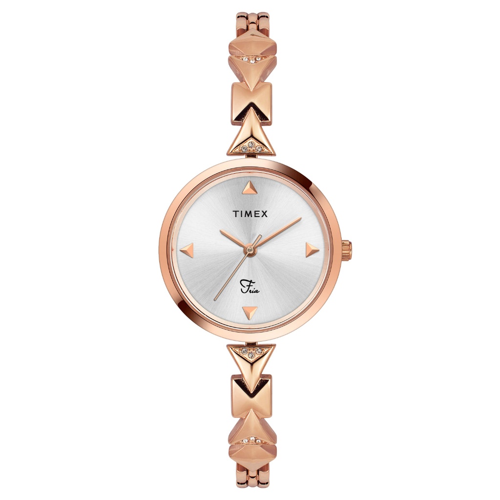 [TWEL18302] Timex Fria Women Silver Round Analog Watch - TWEL18302